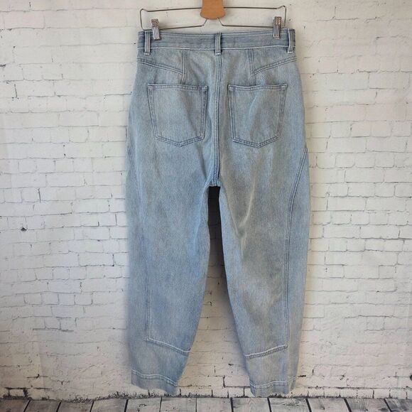 IRO Girvan Pleated Barrel Jeans Size 40 / US 8 / UK 12 Light Blue Wash Denim - Picture 5 of 11